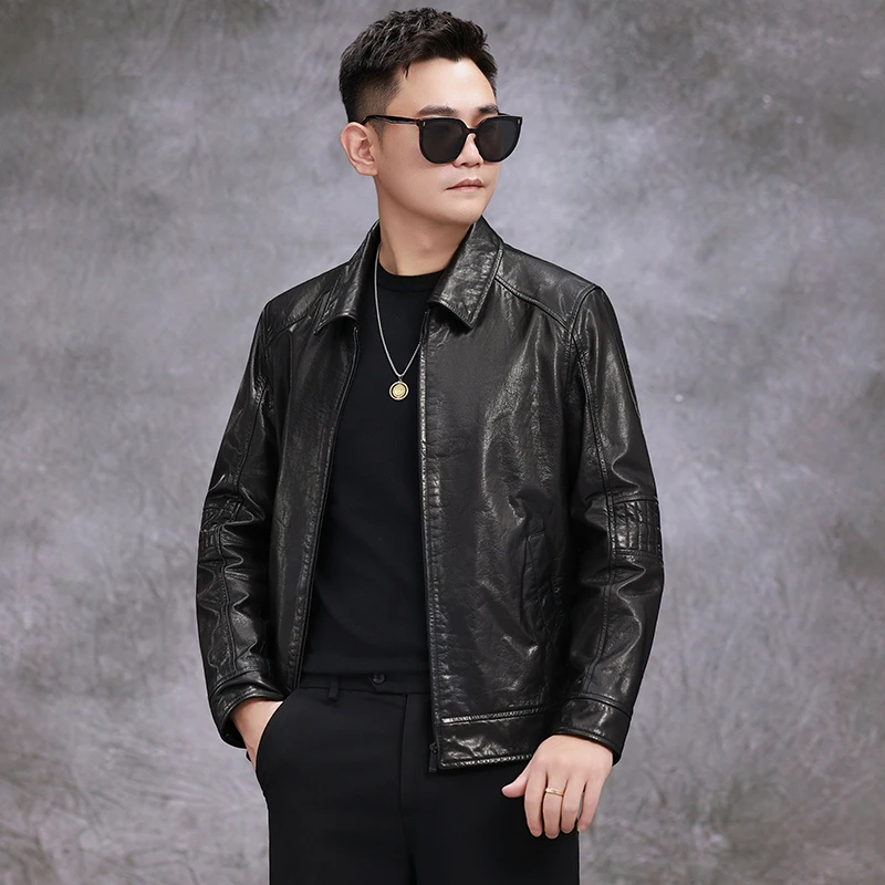babibao/巴比豹新款皮衣真皮头层牛皮2025年海宁新款简约夹克2809