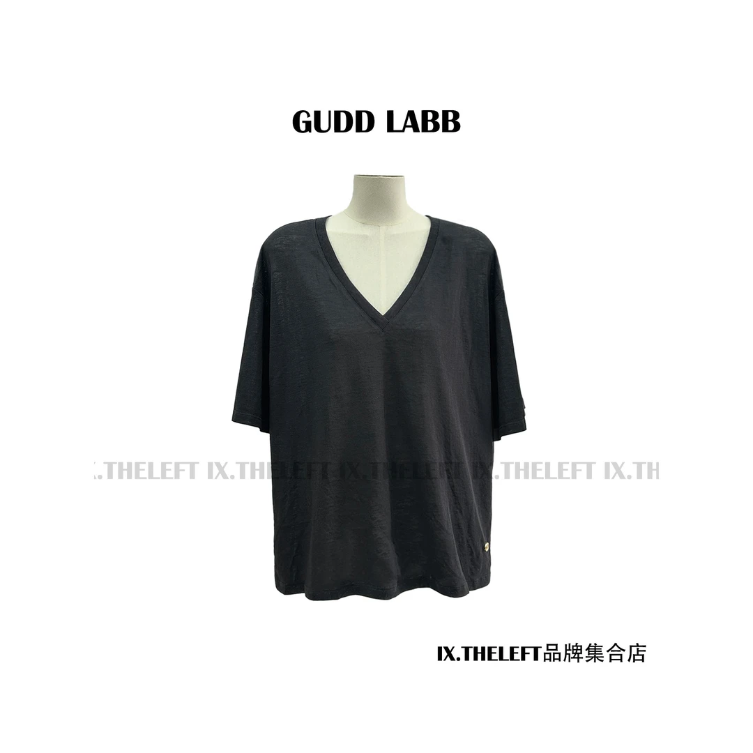 GUDDLABB松弛V领T LAB051A100