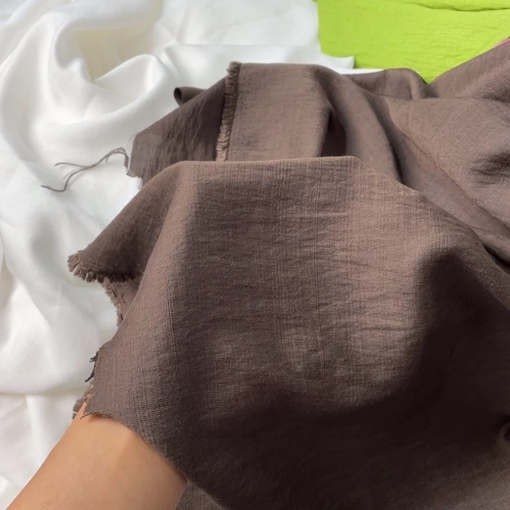 天丝（莱赛尔纤维）深咖色棉麻2米