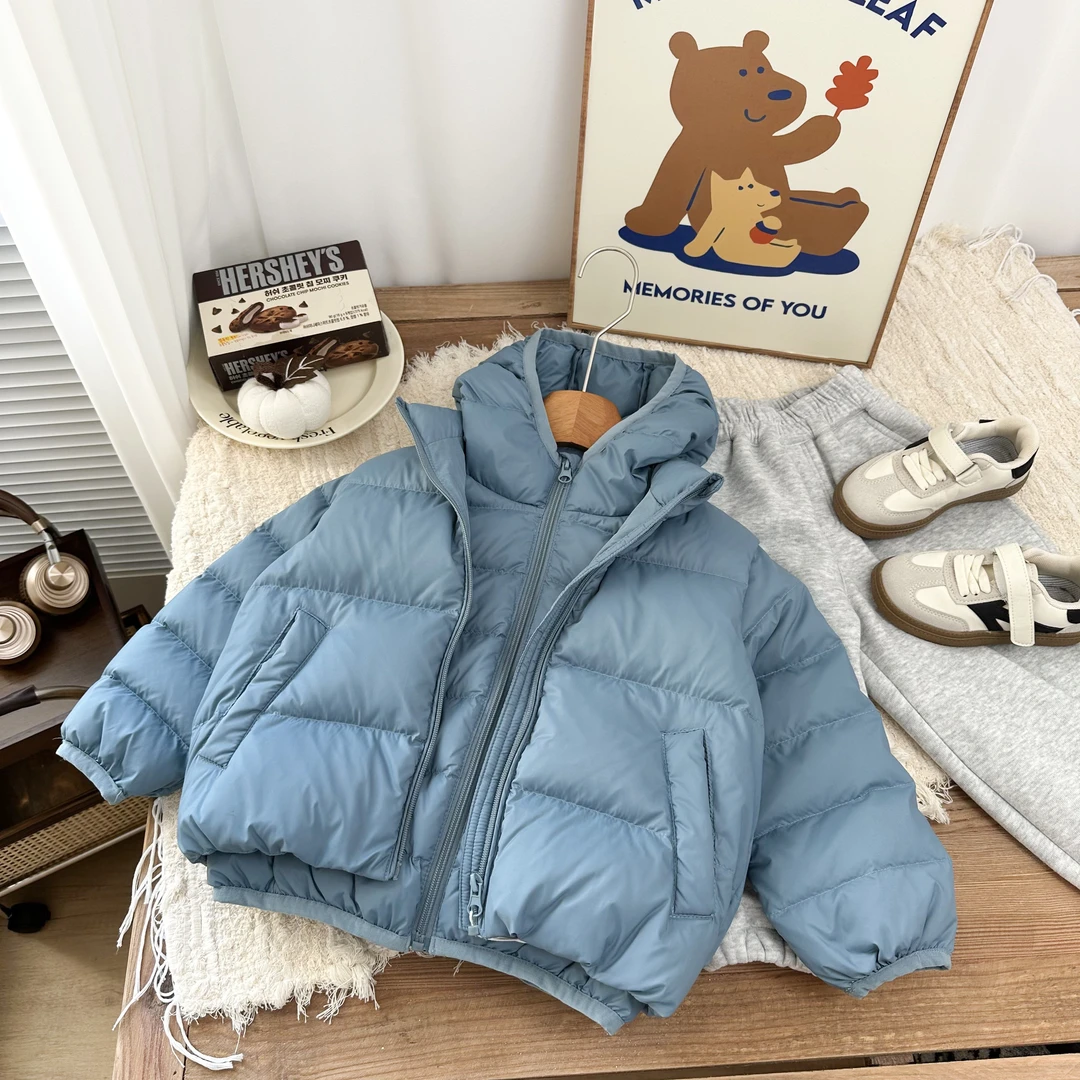 【朱鑫宇专属】蓝色儿童2025冬季新款白鸭绒羽绒服两件套BMD23655