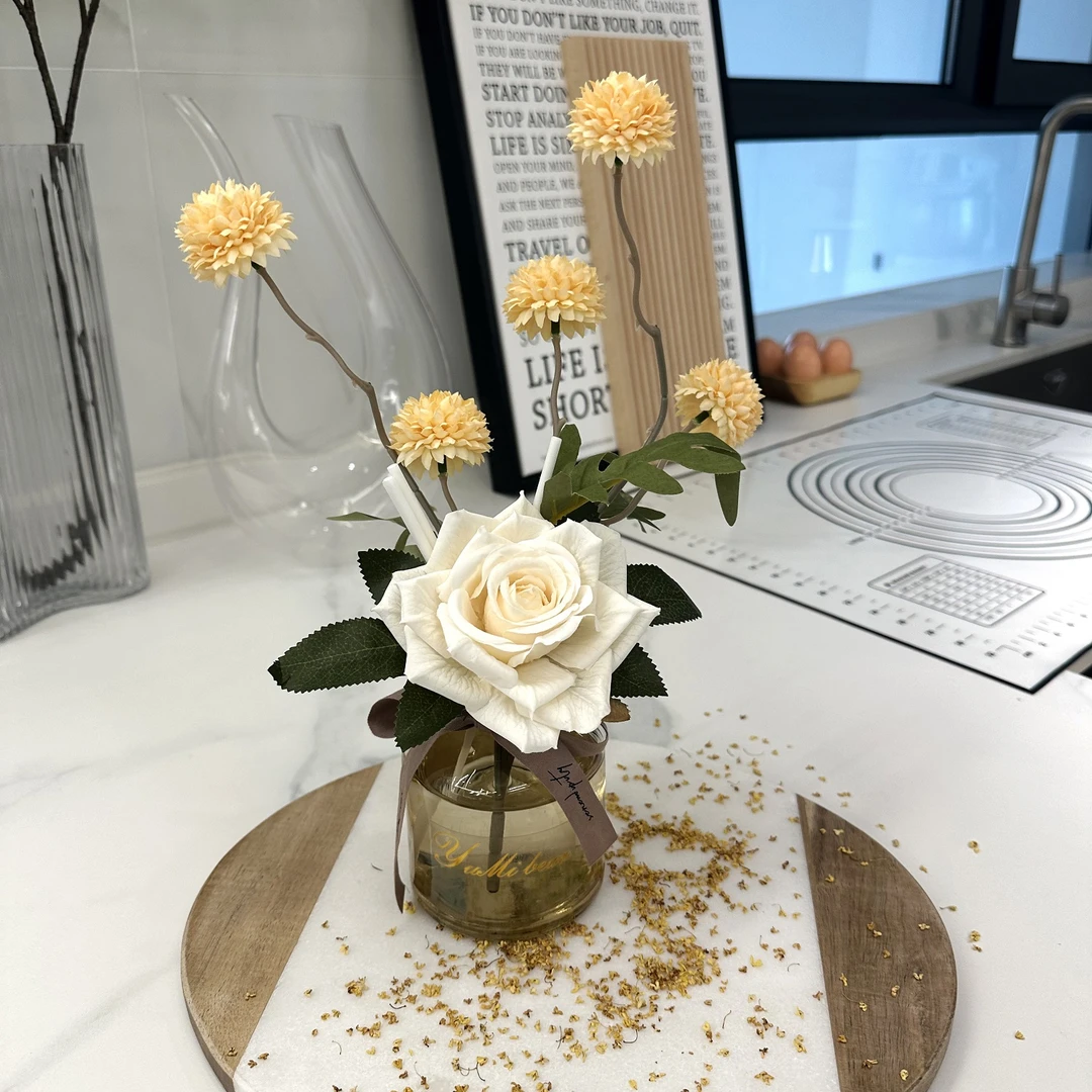 栀子花无火香薰精油摆件室内持久留香房间客厅卧室高颜值香薰