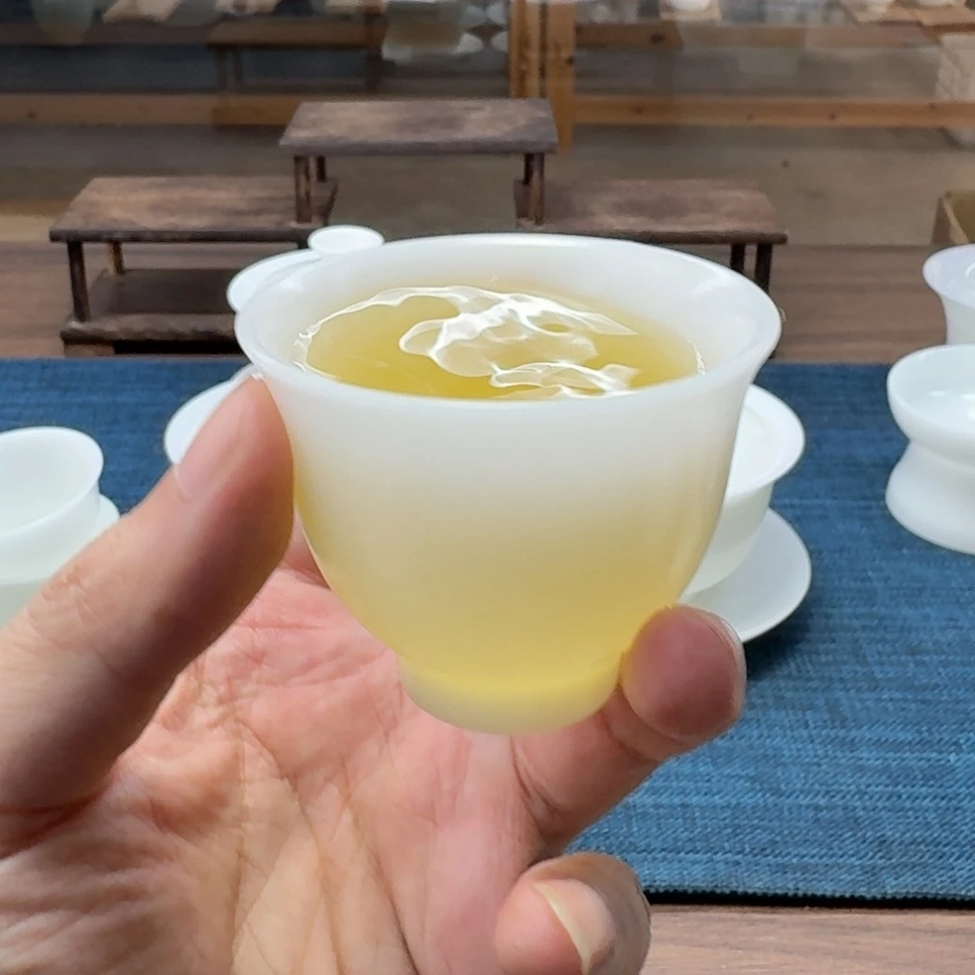 素烧璞玉冰种玉瓷茶具