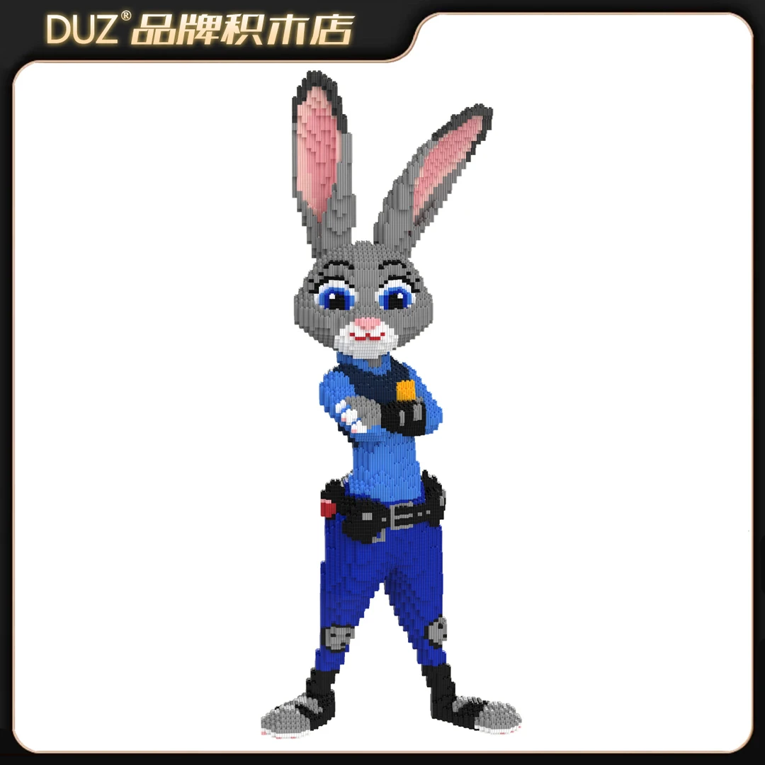 巨大落地动物城警官兔狐狸克积木串联颗粒立体拼装摆件男女孩礼物