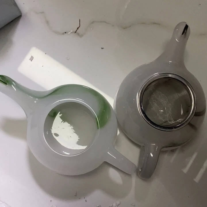 茶具清货清货清货群两个无盖子，绿色茶壶微瑕
