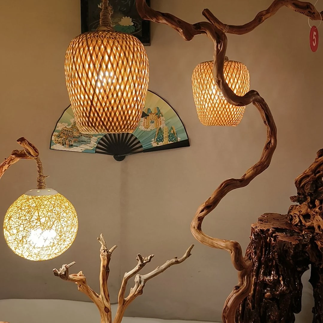 龙***号木随形意境茶灯台灯