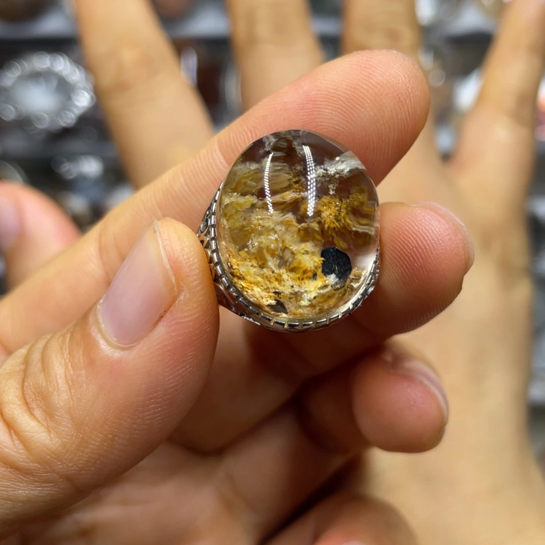 【闪购商品】水晶珠宝半成品银S925镶嵌戒指