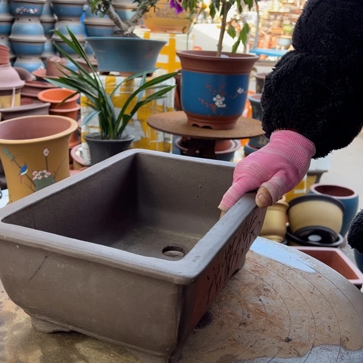 紫砂宜兴紫砂红色马槽31