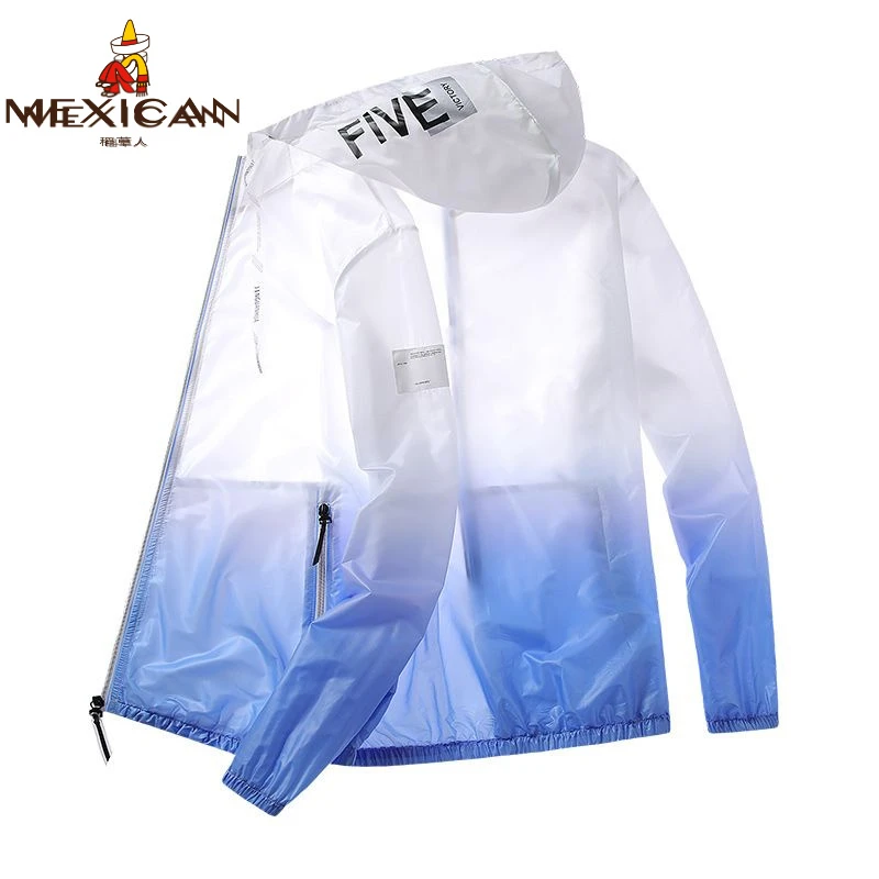 Mexican/稻草人夏季男士透气冰丝防晒衣学生薄款防紫外线潮流防晒