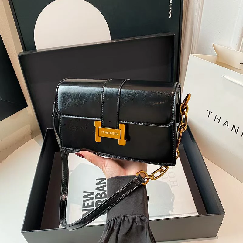 新款轻奢百搭高级感气质时尚斜挎女士包1151黑