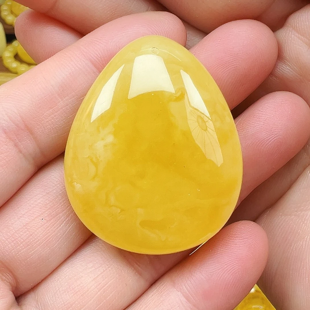 裸石琥珀未镶嵌蜜蜡水滴挂件