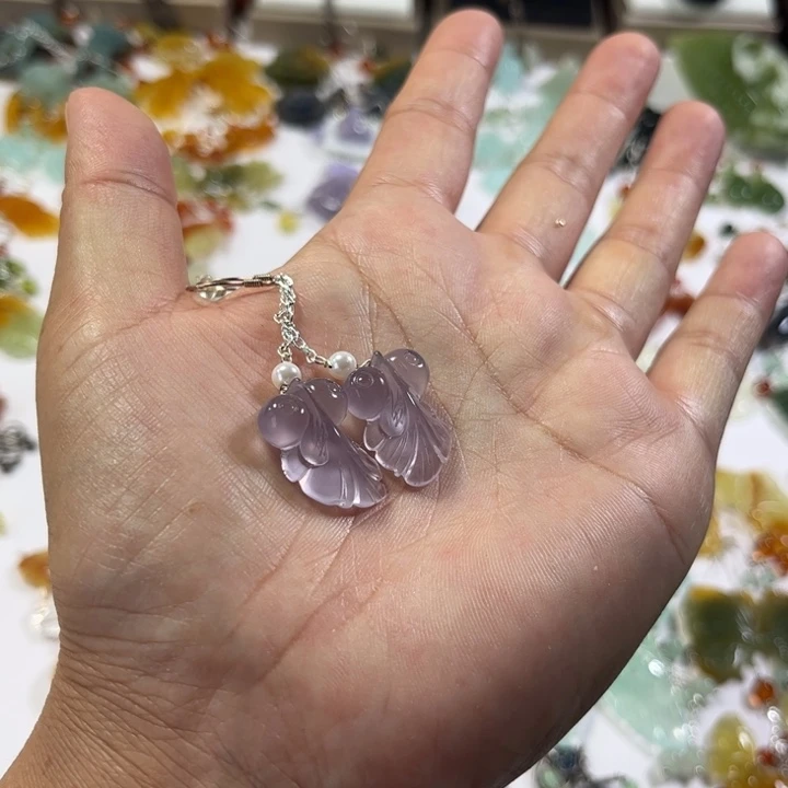 合金蛇纹石玉耳饰