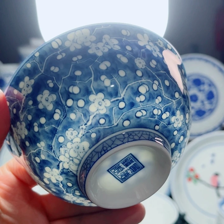 青花玲珑5寸饭碗冰梅