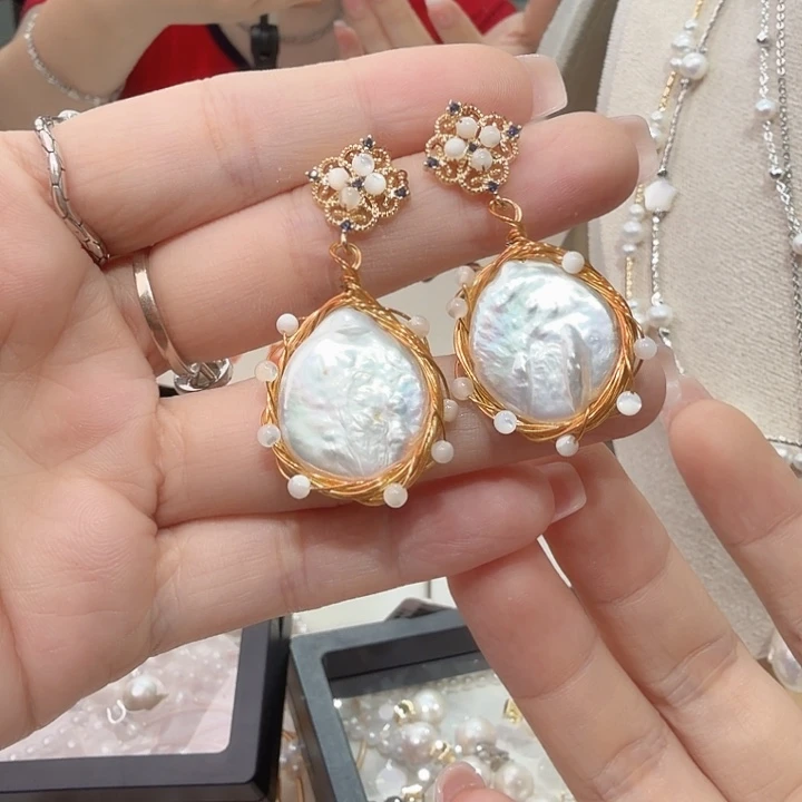 耳饰淡水珍珠合金
