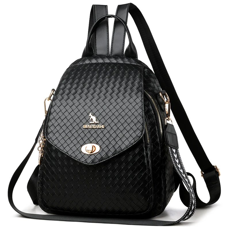 PU背包2025软皮大容量多功能小书包韩版时尚休闲旅行双肩包女士新