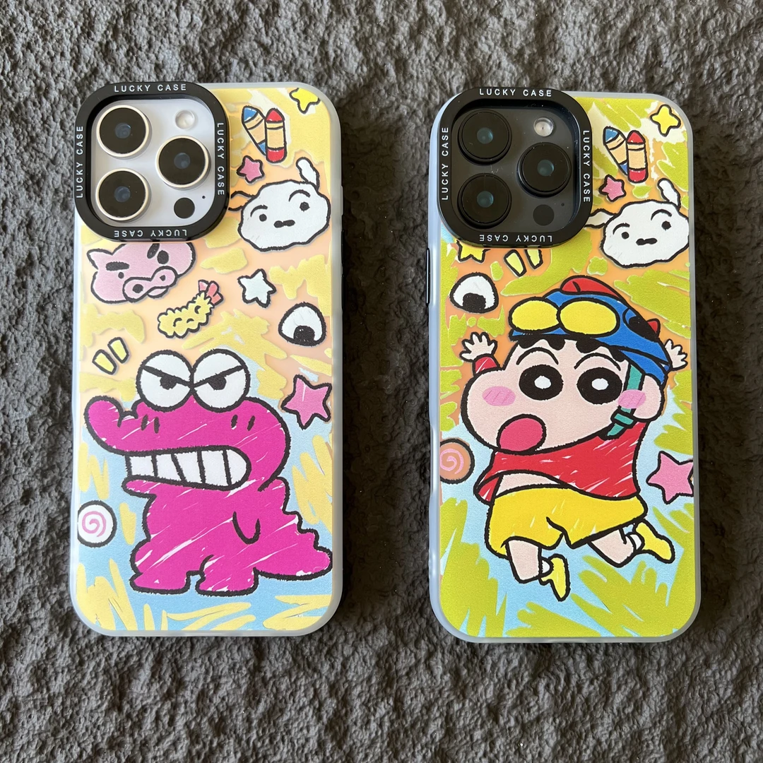 @彩绘蜡笔小新【镭射】 软包硬背炫酷手机壳适用苹果/vivo/oppo华为