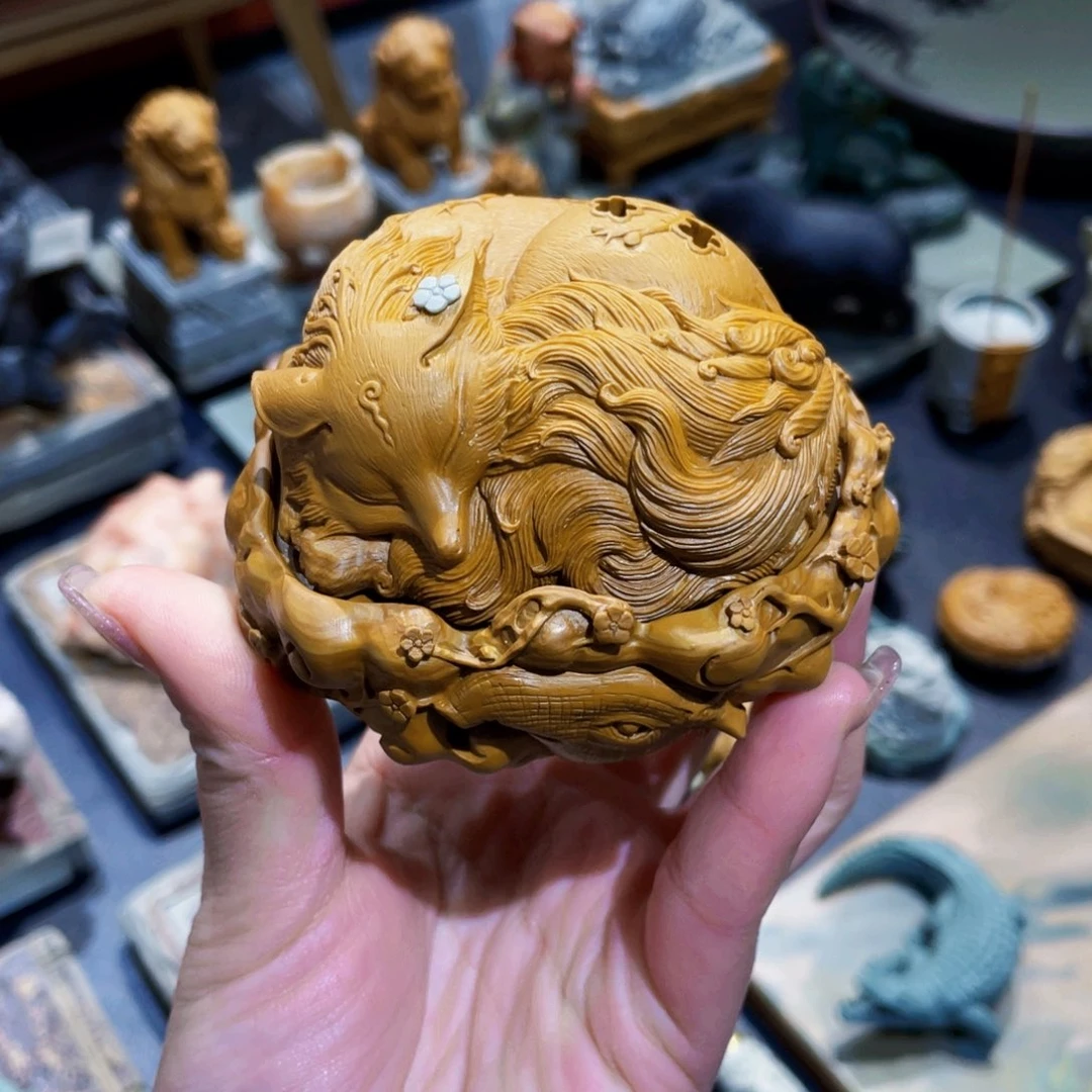 九尾狐精品香炉松花石