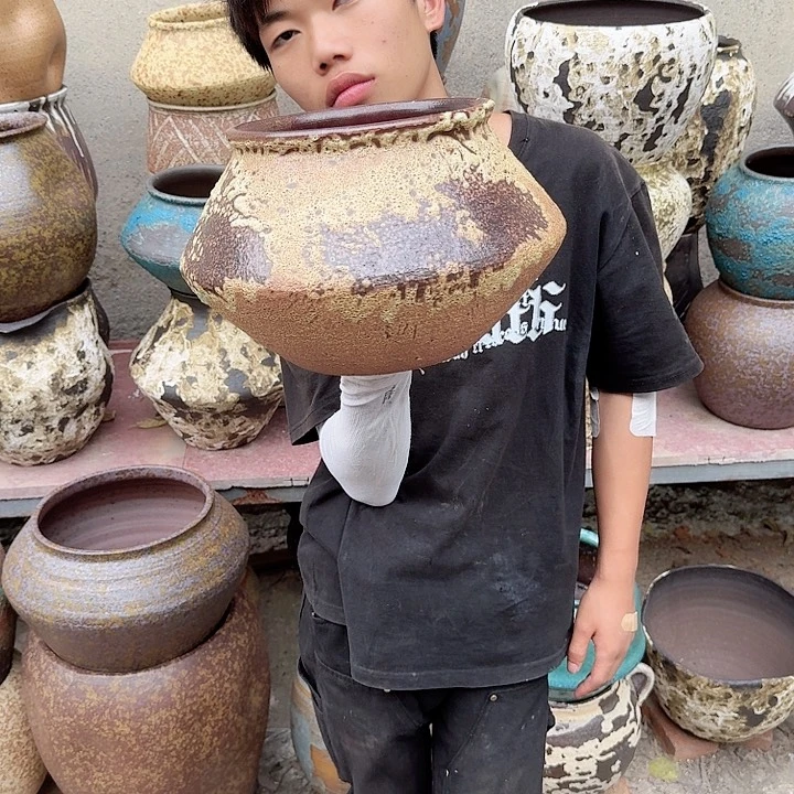 紫砂花盆高度19口径18