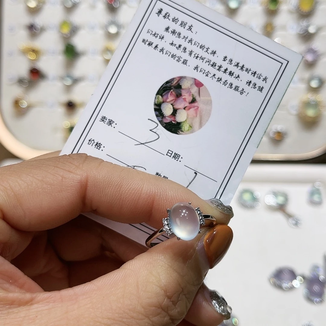 岫玉戒指银S925镶嵌戒指