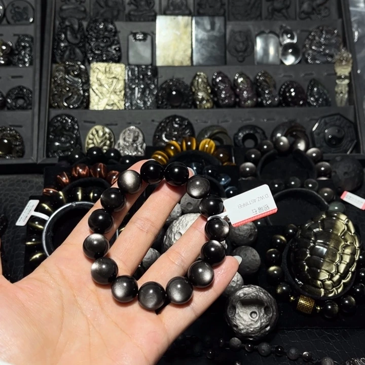 念****黑曜岩未镶嵌珠宝奇石