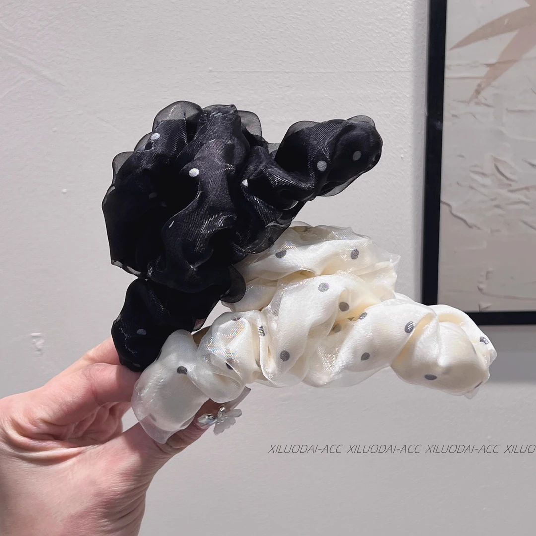 高级感网纱发抓夹轻奢褶皱后脑勺夹子鲨鱼夹2025新款女发卡头饰