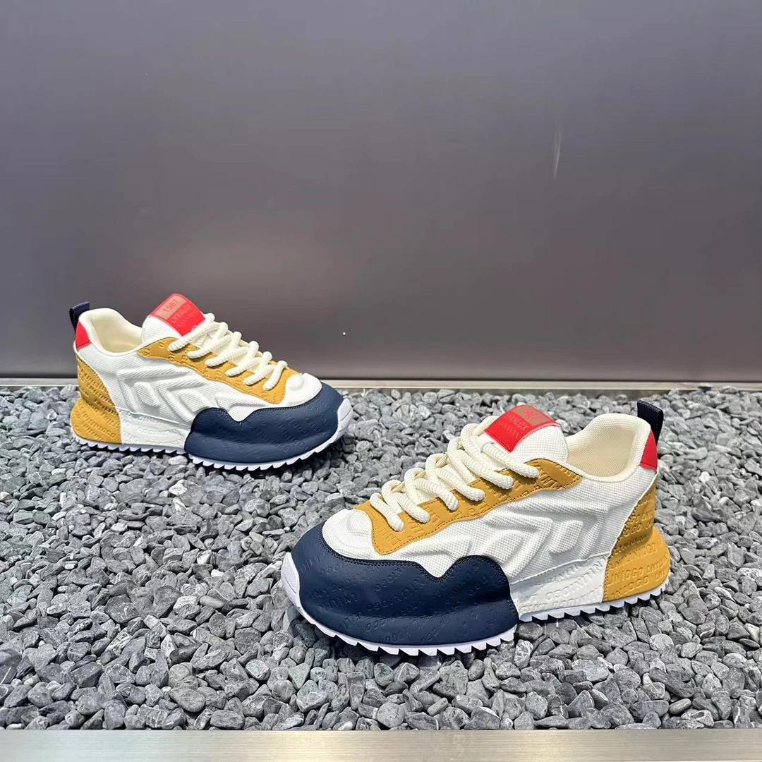 2025男士新款百搭厚底老爹鞋网面透气时尚增高潮男舒适运动休闲鞋