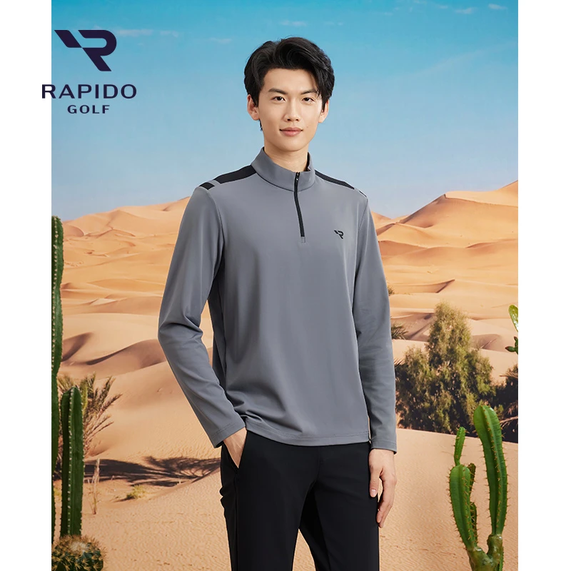 RAPIDO雳霹道2025早秋高尔夫GOLF男士半拉长袖套头卫衣VN5841P44
