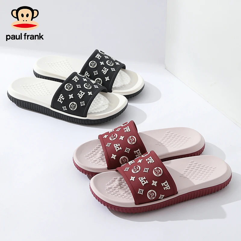 paul frank/大嘴猴夏季情侣凉拖鞋居家防滑舒适软底一字拖