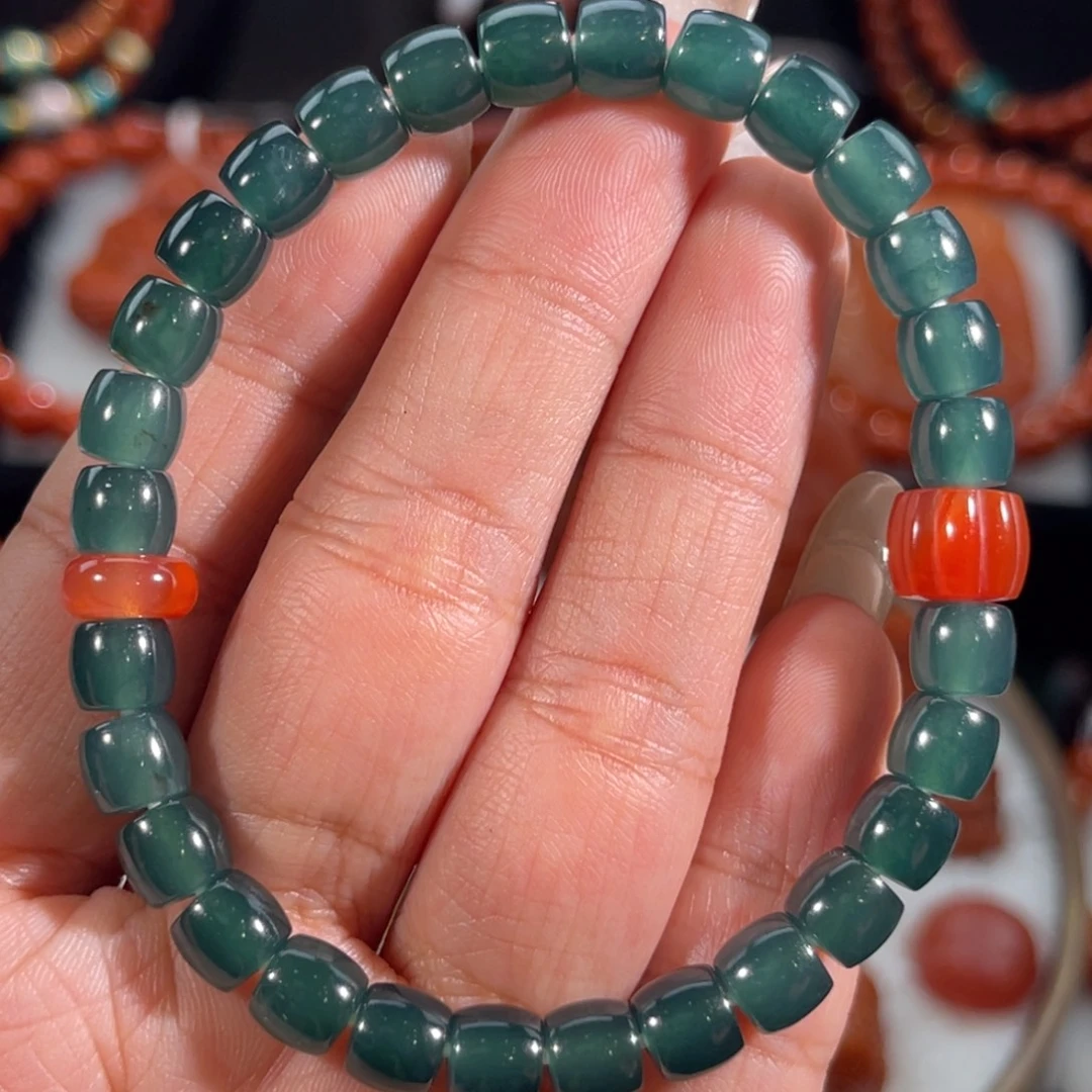 翡翠未镶嵌手串翡翠直切单圈6mm