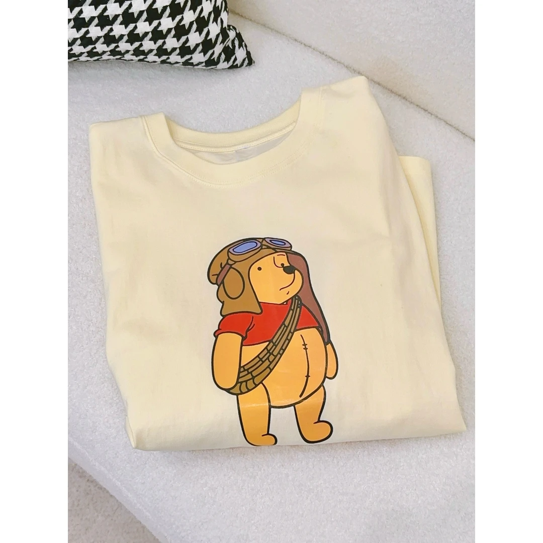 琳心丨春夏时尚休闲减龄卡通小熊印花短袖T恤 2044