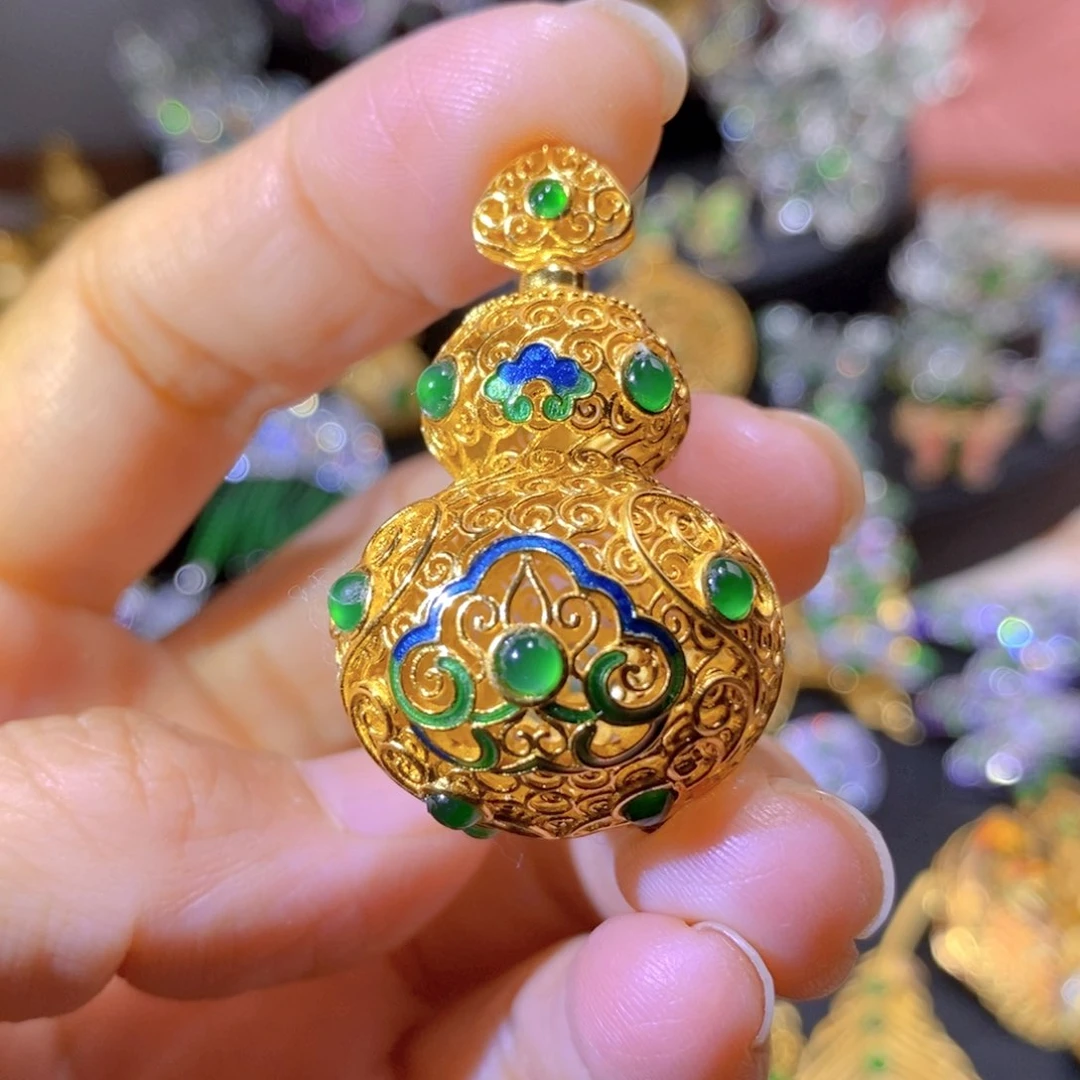 吊坠(不含链)银S925镶嵌翡翠