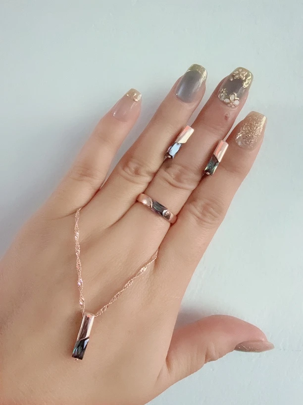 铁合金仿水晶耳饰 镀俄罗斯585紫金时尚套装