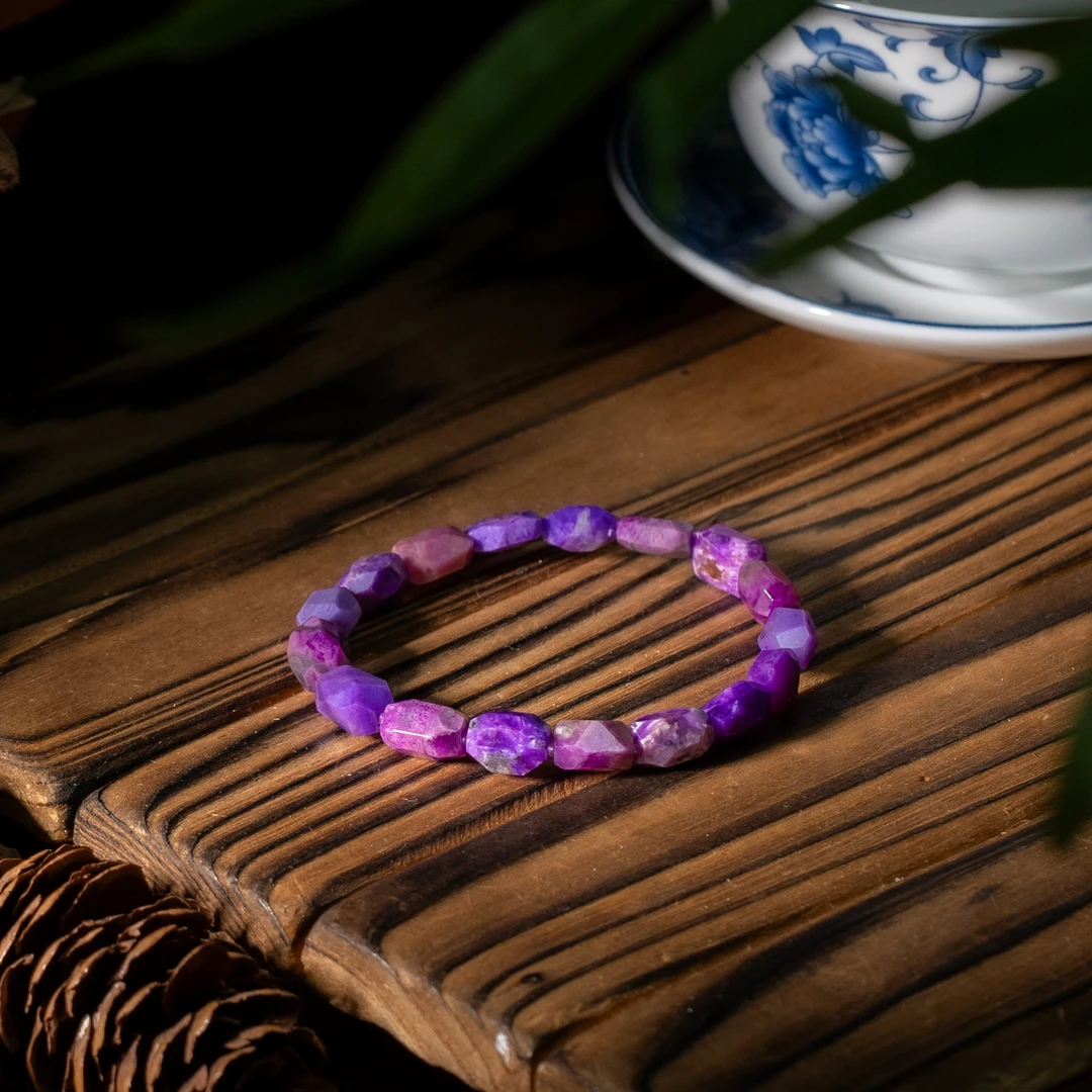 世间臻宝-长春花丨全玉化舒俱来切面手串/多样性发/P6446/