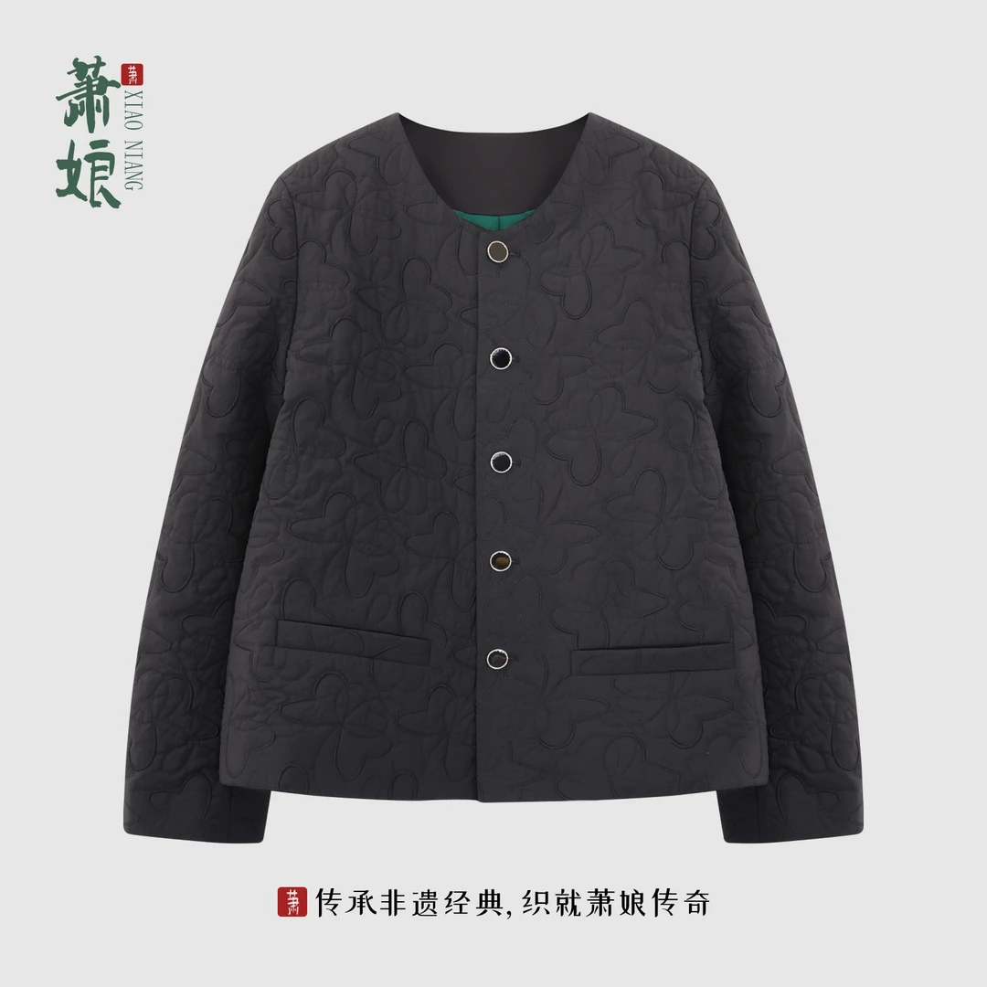 【茉雪】秋冬圆领棉服简约宽松保暖百搭打底棉衣外套XNA0154
