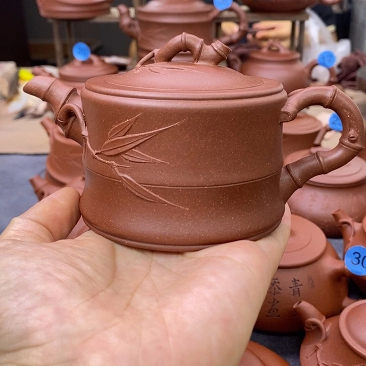 睿***越紫砂茶壶原矿紫泥40目可心竹