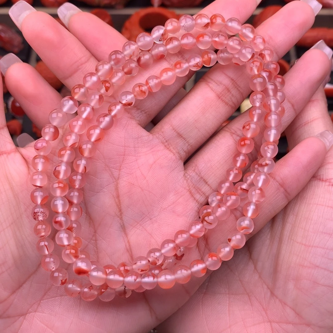 南红玛瑙未镶嵌冰飘佛珠5+