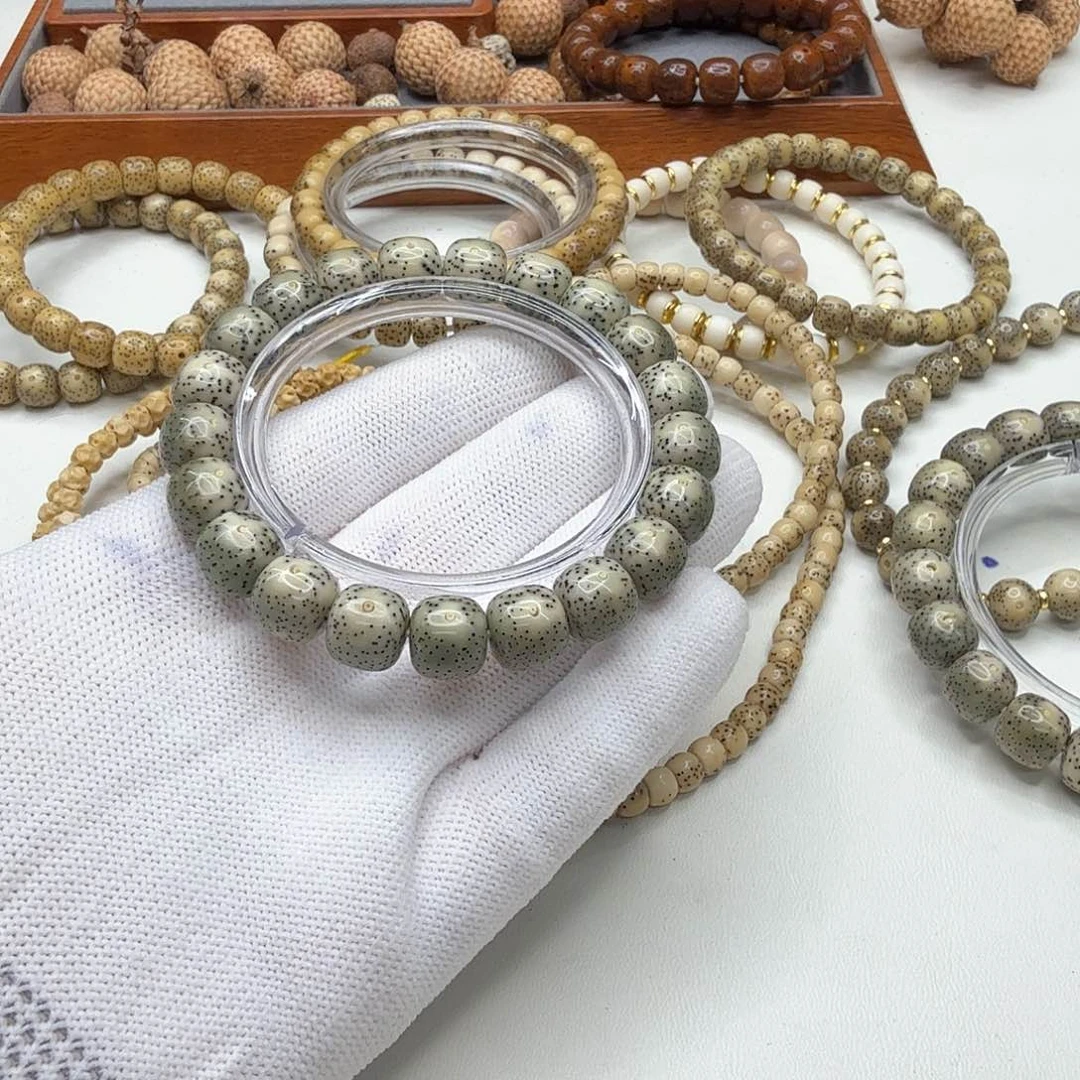 星月菩提手串36尊宠青瓷月留白针尖星11左右单圈