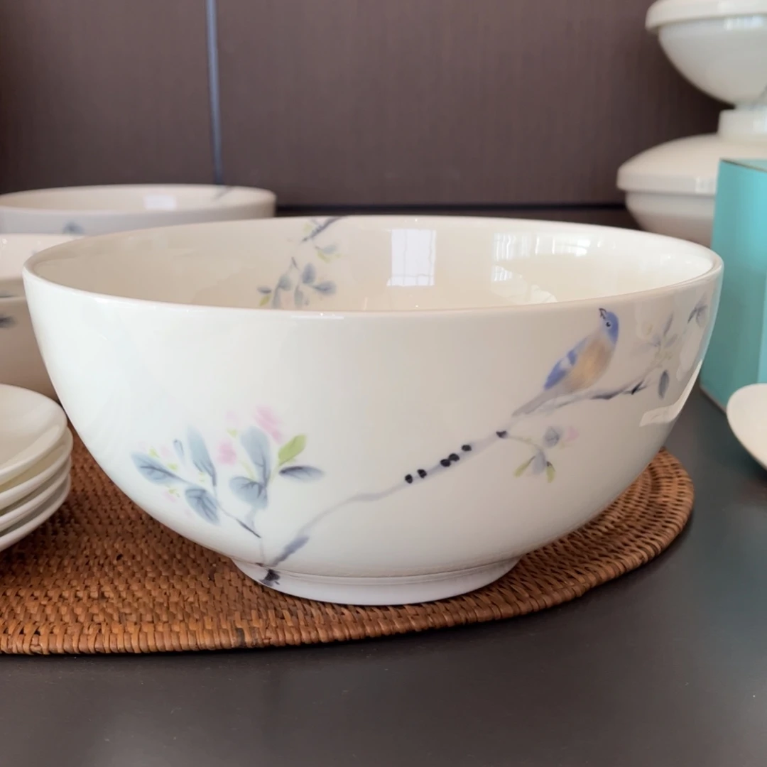 瓷片春风禾雀8寸碗