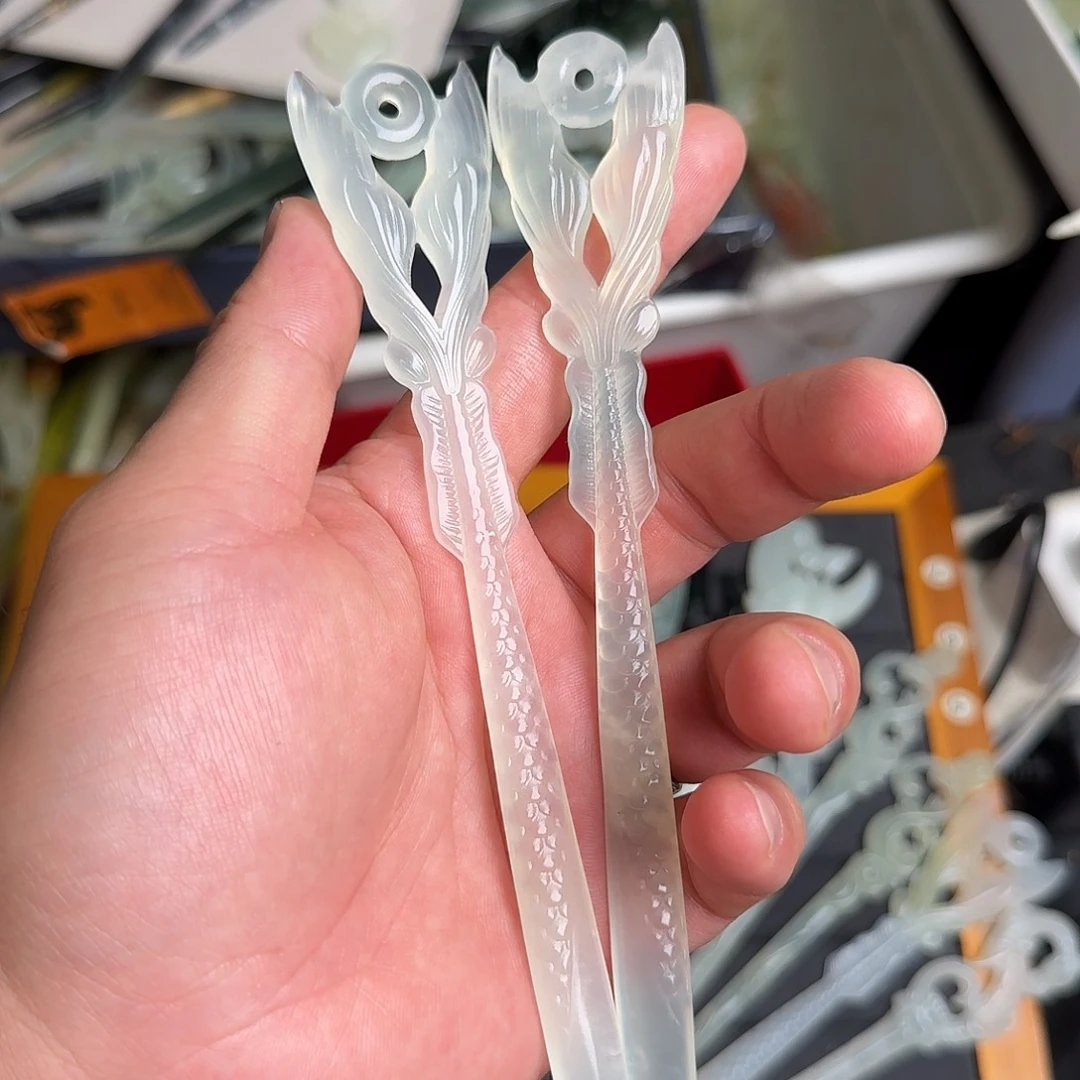 傻***晴未镶嵌蛇纹石玉发饰