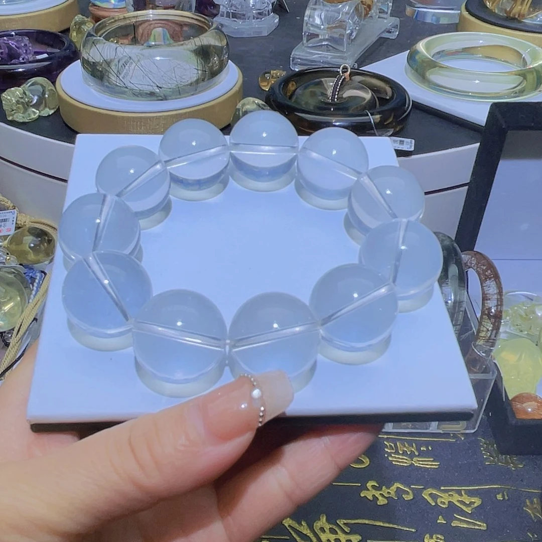 水晶手串未镶嵌天然奶白手串卡20毫米