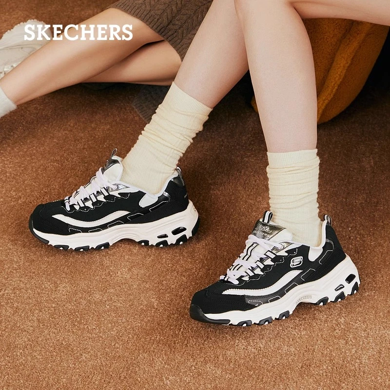 斯凯奇女士月光珍珠款运动休闲鞋熊猫鞋经典百搭时尚老爹鞋149463