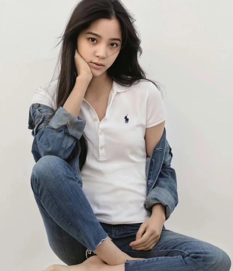 【jennie】五粒扣翻领POLO小马刺绣短袖