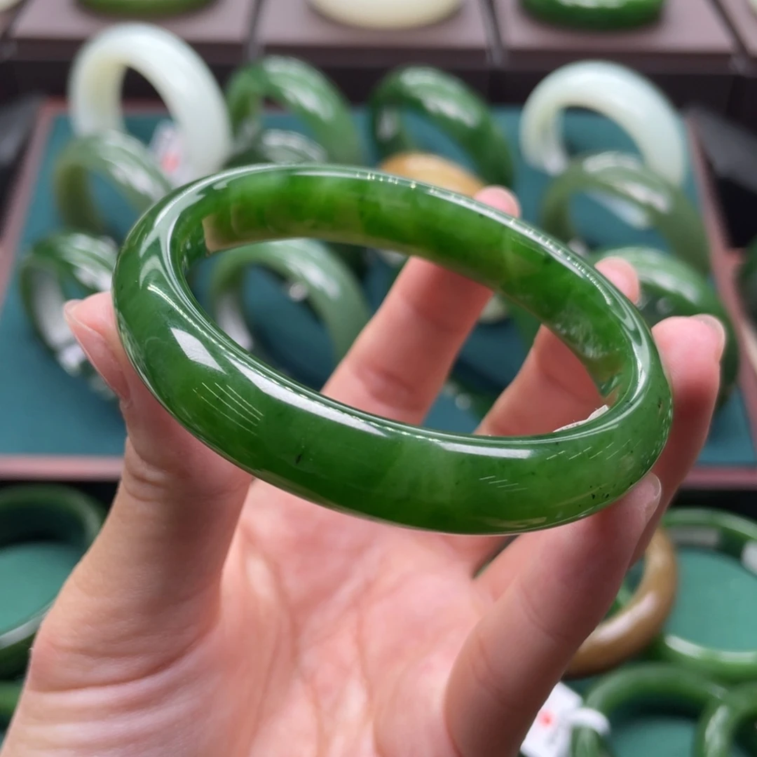 和田玉（碧玉）未镶嵌手镯5758