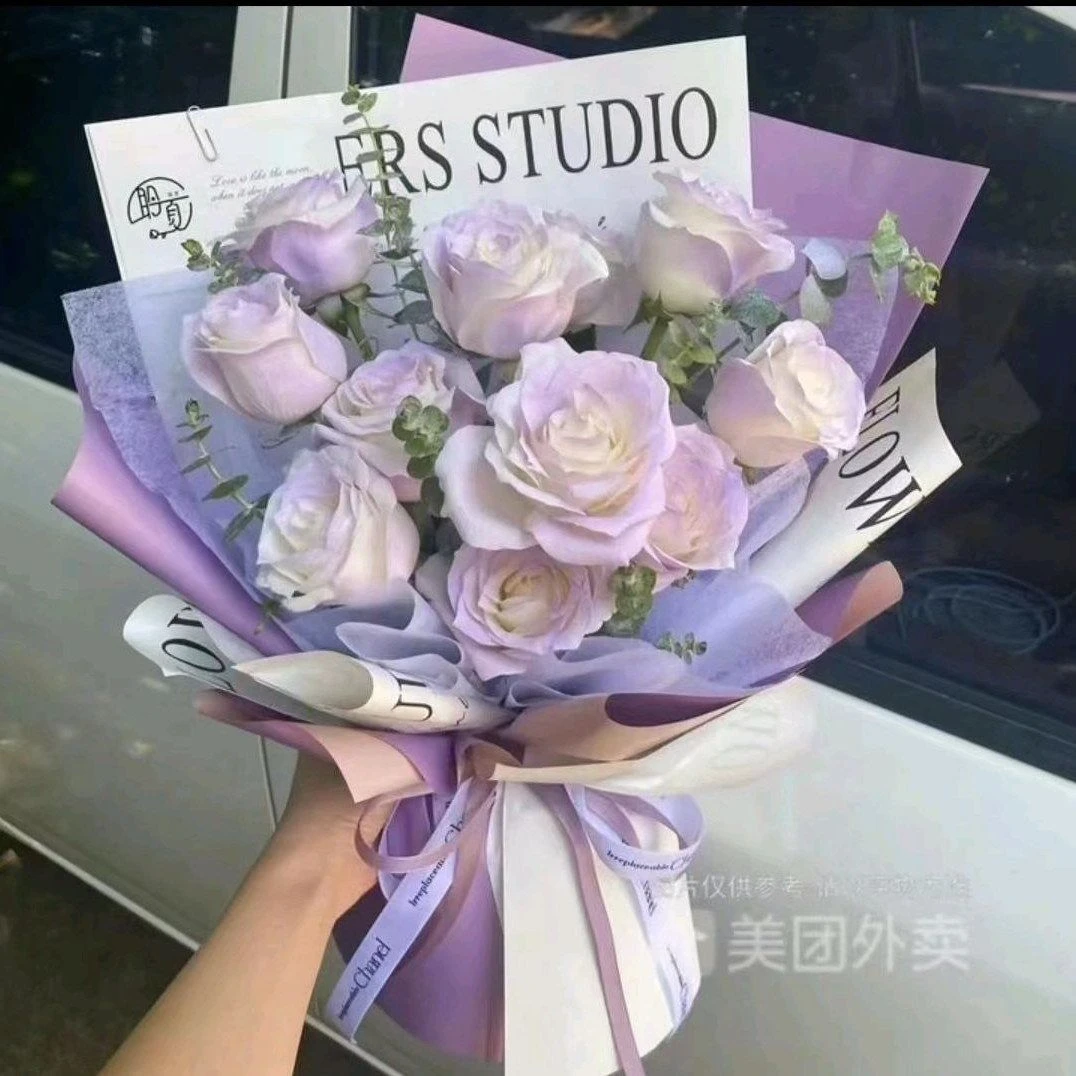 【浪漫薄雾】11朵薄雾紫玫瑰鲜花花束送女友闺蜜礼物