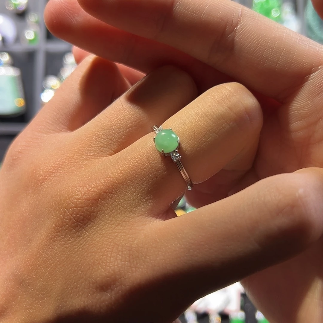 翡翠银S925镶嵌戒指