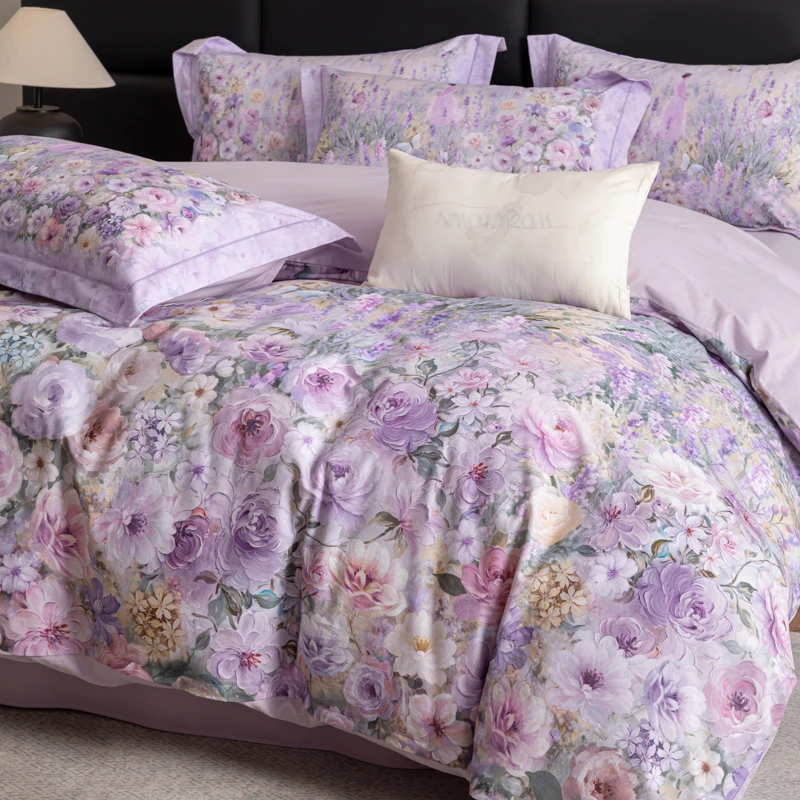 爆款100%纯棉加厚设计师款全棉纯棉四件套-南法熏梦床上