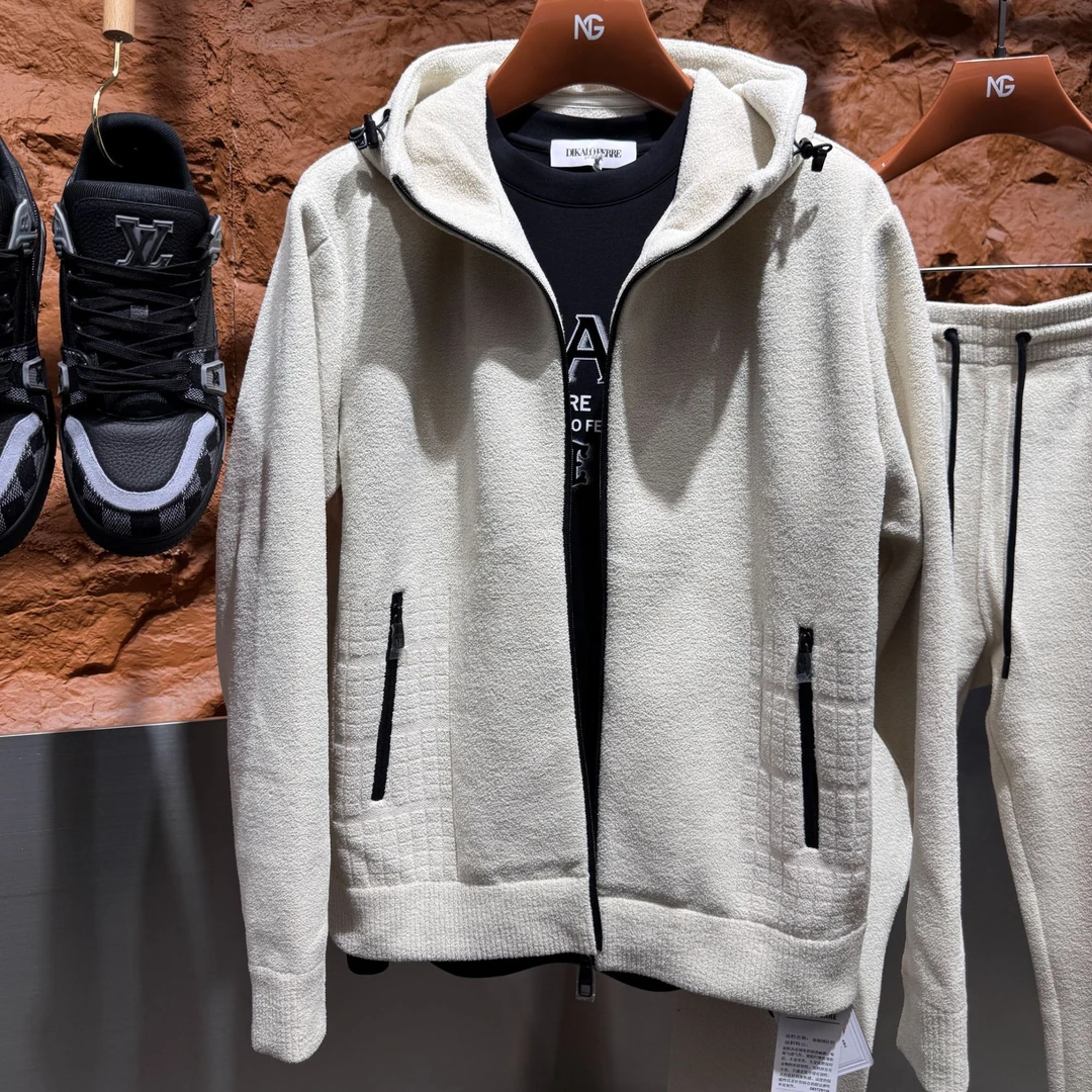 DIKALO FERRE/迪卡里奥 费雷D53TZ911A新款男士针织秋季连帽外套