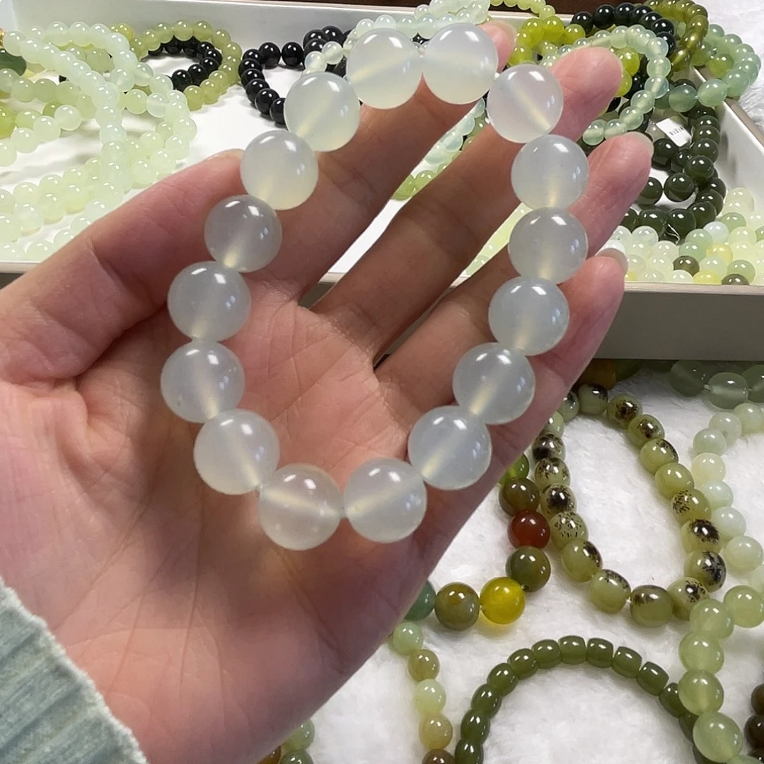 小***友蛇纹石玉未镶嵌手串