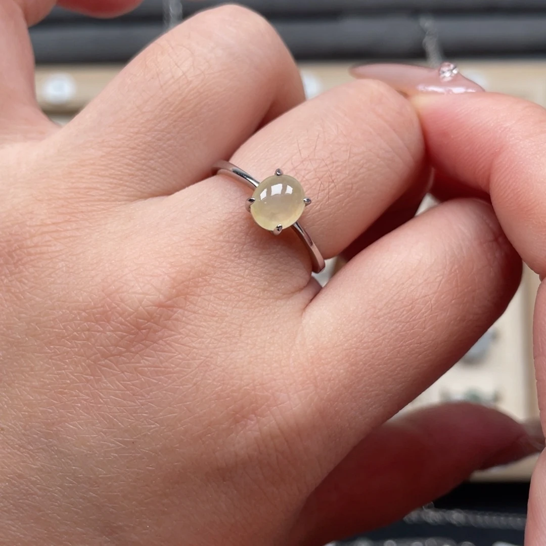 翡翠银S925镶嵌戒指