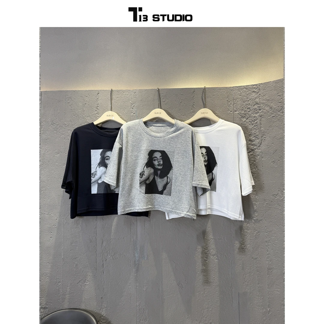 妮妮【J6268】新款短袖字母宽松显瘦T恤