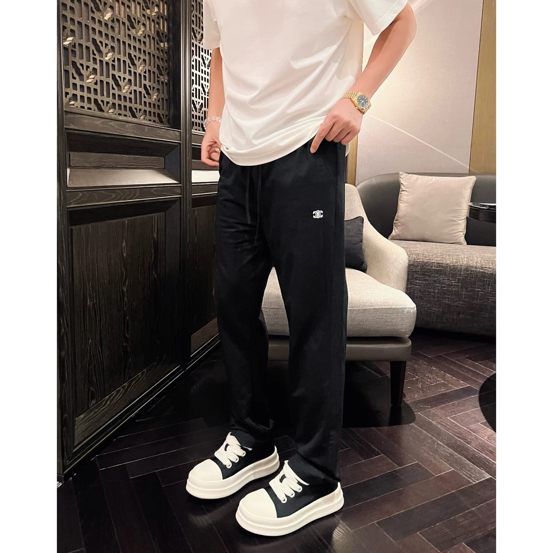 【亚麻凯旋2】夏日薄款冰感天丝麻凯旋门刺绣男士休闲长裤WYG6721